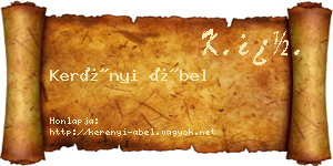 Kerényi Ábel névjegykártya