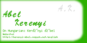 abel kerenyi business card